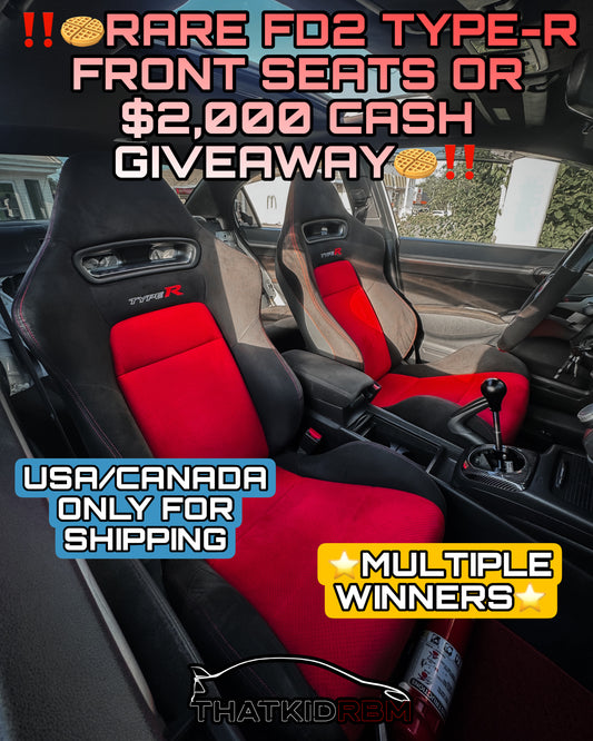 ‼️🧇RARE FD2 TYPE-R FRONT SEATS OR $2,000 CASH GIVEAWAY🧇‼️